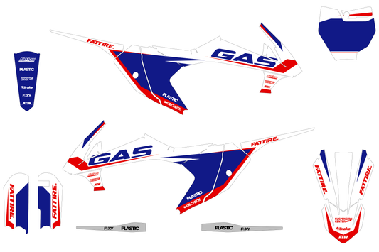 KIT DÉCO MOTOCROSS “GROUND” POUR GASGAS MC 85 BLANC - ATW DESIGN