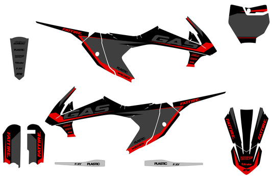 KIT DÉCO MOTOCROSS “GROUND” POUR GASGAS MC 85 NOIR - ATW DESIGN