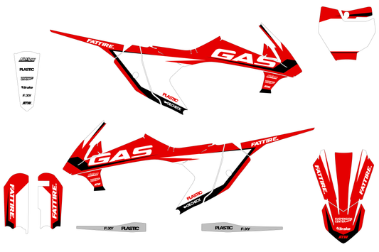 KIT DÉCO MOTOCROSS “GROUND” POUR GASGAS MC 85 ROUGE - ATW DESIGN