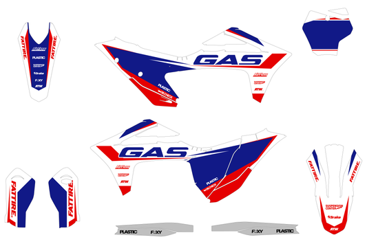 KIT DÉCO MOTOCROSS “GROUND” POUR GASGAS MC-MCF BLANC - ATW DESIGN