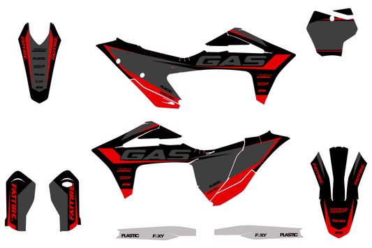 KIT DÉCO MOTOCROSS “GROUND” POUR GASGAS MC-MCF NOIR - ATW DESIGN