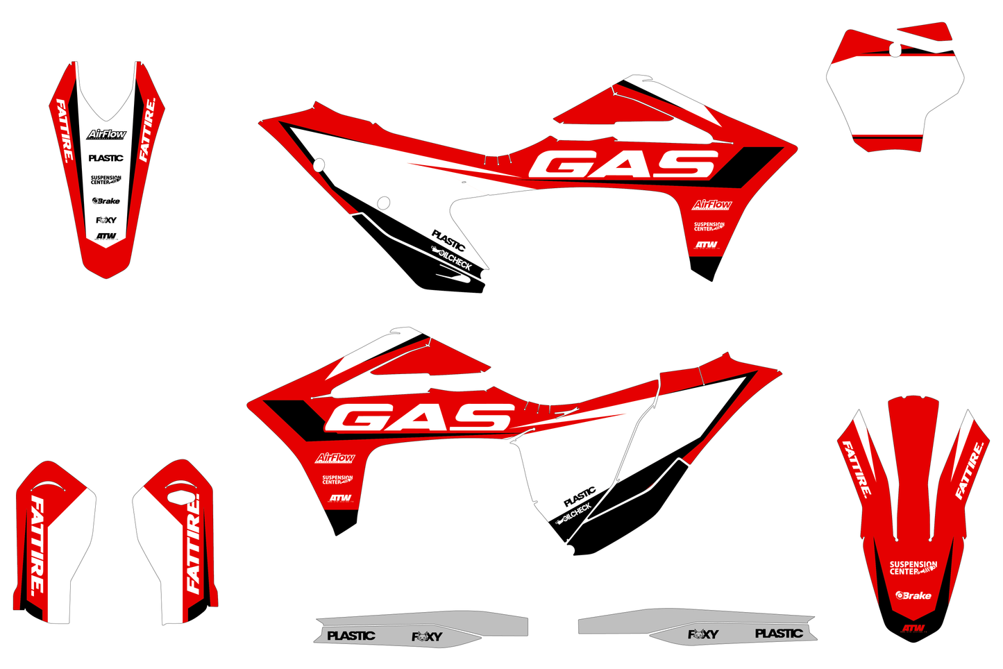 KIT DÉCO MOTOCROSS “GROUND” POUR GASGAS EC-ECF ROUGE - ATW DESIGN