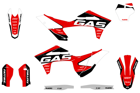 KIT DÉCO MOTOCROSS “LINE” POUR GASGAS MC-MCF ROUGE - ATW DESIGN