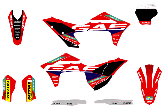 KIT DÉCO MOTOCROSS “TEAM” POUR GASGAS MC-MCF NOIR - ATW DESIGN