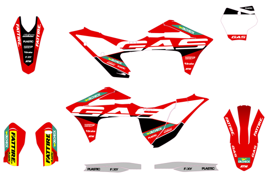 KIT DÉCO MOTOCROSS “TEAM” POUR GASGAS MC-MCF BLANC - ATW DESIGN