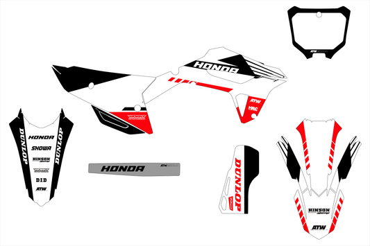 Kit déco motocross “Finish” Honda CR - CRF Blanc - ATW DESIGN