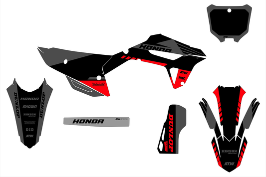 Kit déco motocross “Finish” Honda CR - CRF Noir - ATW DESIGN