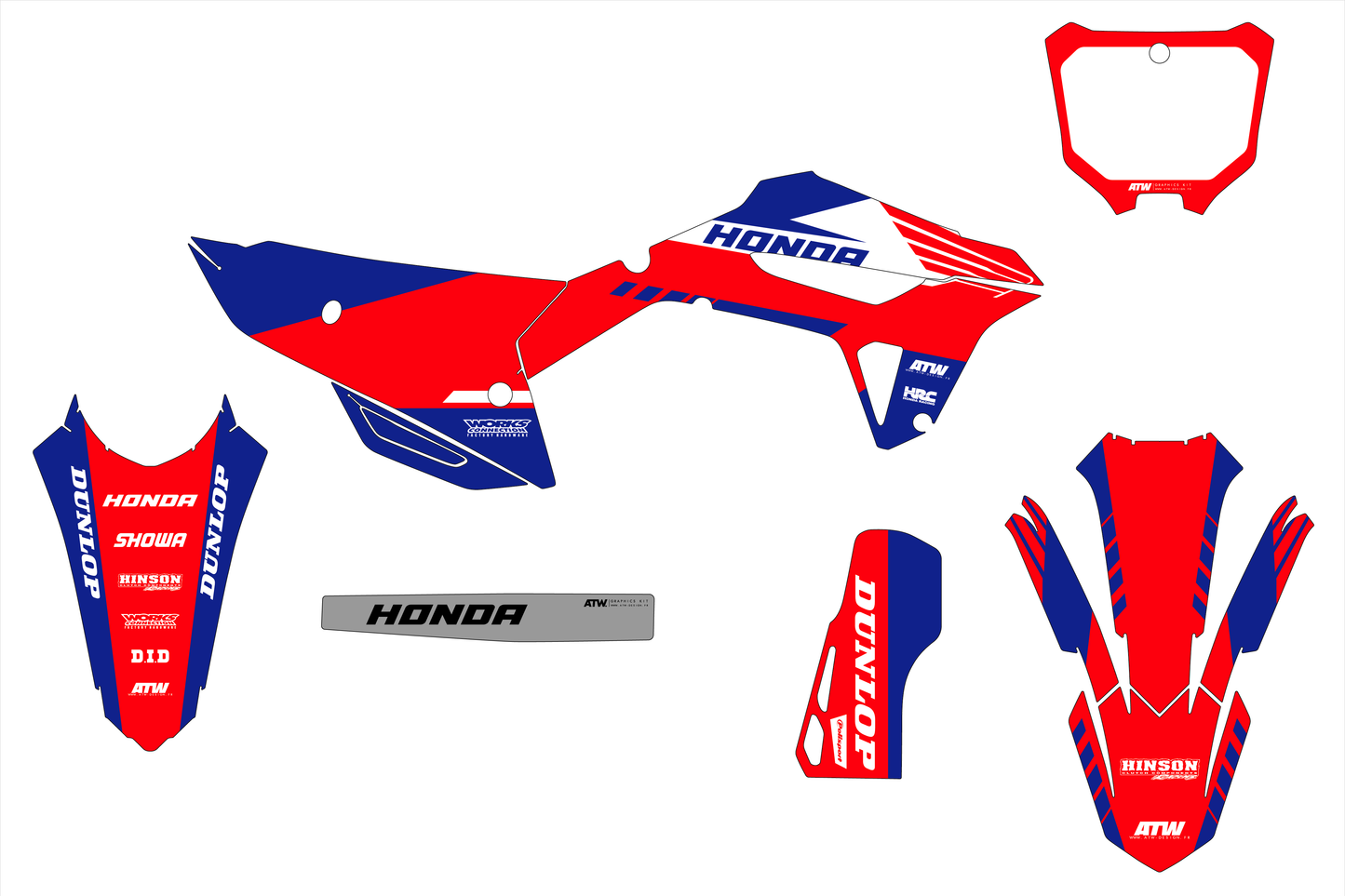 Kit déco motocross “Finish” Honda CR - CRF Rouge