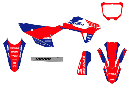 Kit déco motocross “Finish” Honda CR - CRF Rouge - ATW DESIGN