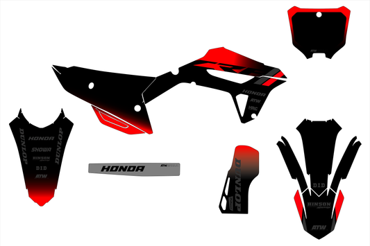 Kit déco motocross “Gradient” Honda CR - CRF Noir - ATW DESIGN