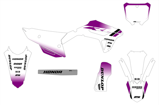 Kit déco motocross “Gradient” Honda CR - CRF Violet - ATW DESIGN