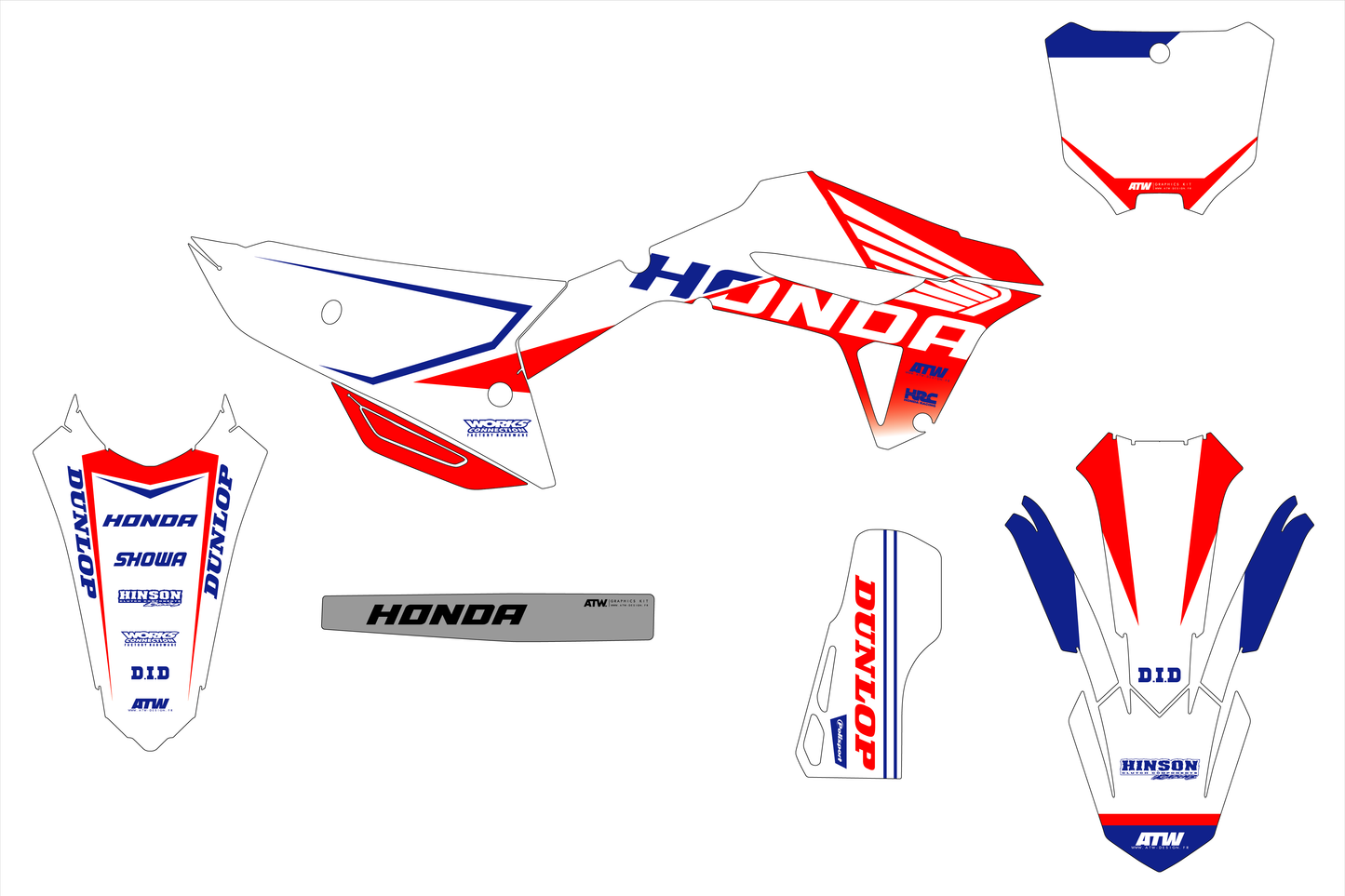 Kit déco motocross “Wings” Honda CR - CRF Blanc