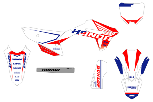 Kit déco motocross “Wings” Honda CR - CRF Blanc - ATW DESIGN