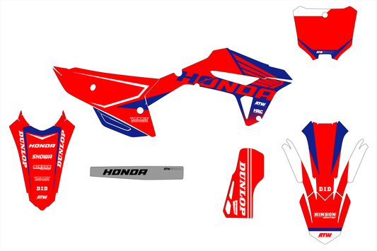 Kit déco motocross “Wings” Honda CR - CRF Rouge - ATW DESIGN