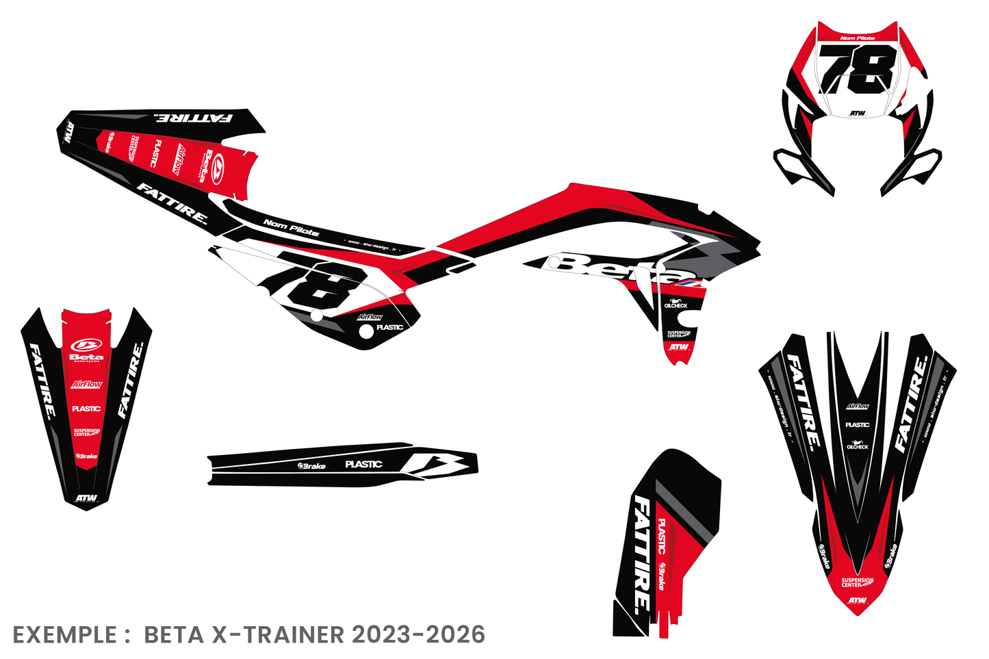 Kit déco Beta RR/RX/XTRAINER - BTMX004 Noir