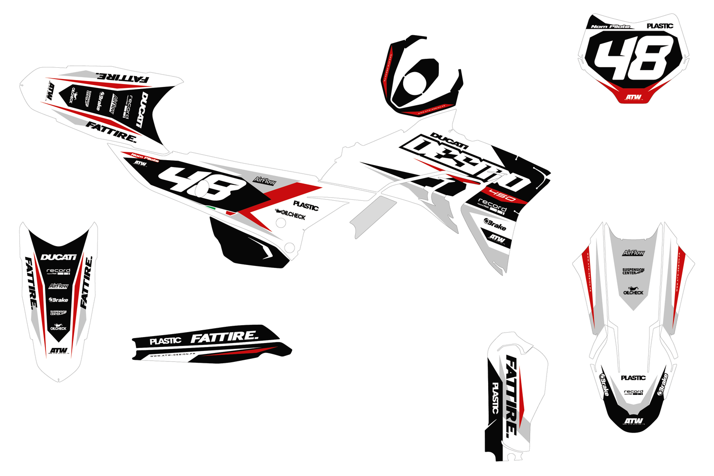 Kit déco Ducati Desmo - DCMX005 Blanc