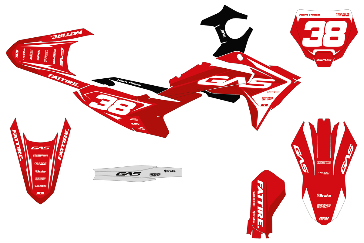 Kit déco GasGas MC 50/65/85 & MC-E 3/5 - GGMMX001 Rouge