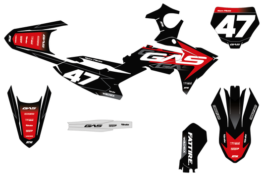 Kit déco GasGas MC 50/65/85 & MC-E 3/5 - GGMMX003 Noir