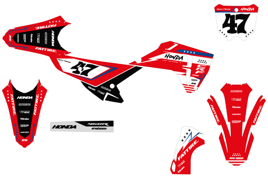 Kit déco HONDA CRF - HDMX002 Rouge