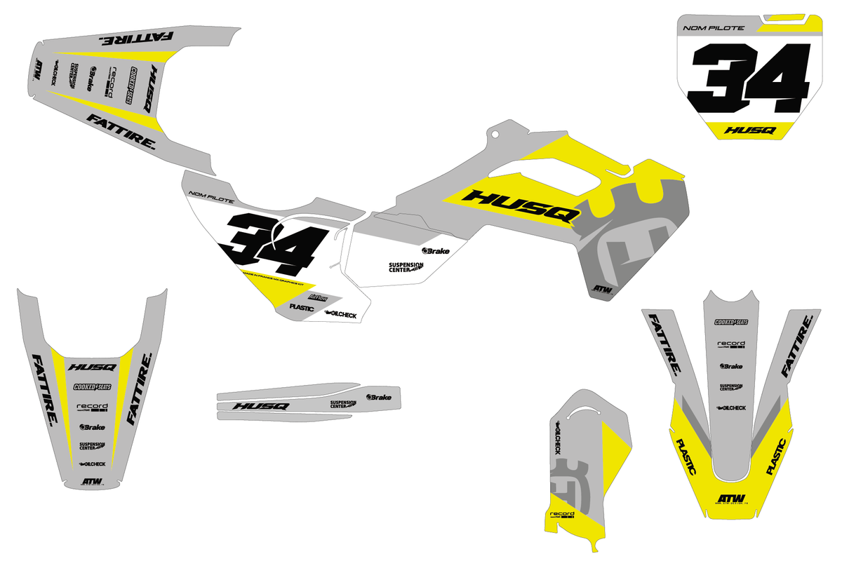 Kit déco HUSQVARNA TC 50/65/85 & EE 3/5 - HQMMX001 Gris