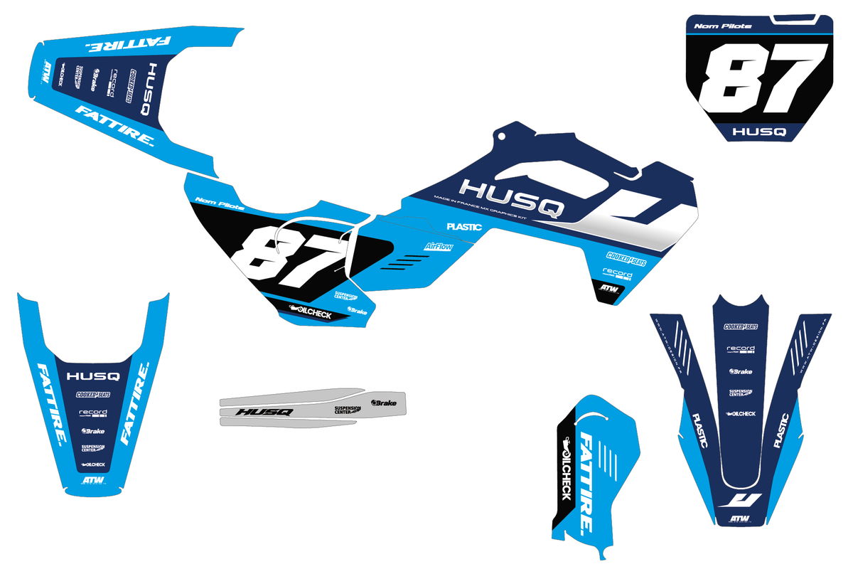Kit déco HUSQVARNA TC 50/65/85 & EE 3/5 - HQMMX002 Bleu
