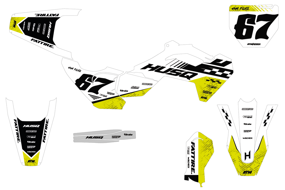 Kit déco HUSQVARNA TC 50/65/85 & EE 3/5 - HQMMX004 Jaune