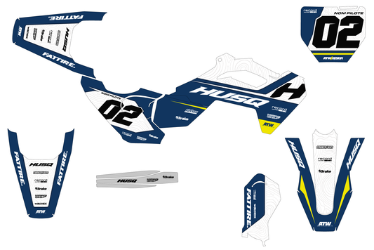 Kit déco HUSQVARNA TC 50/65/85 & EE 3/5 - HQMMX009 Bleu