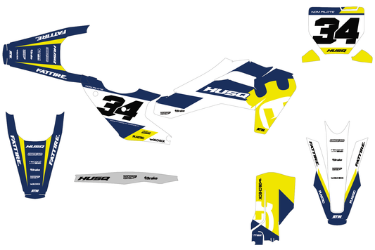 Kit de adhesivos Husqvarna FC/TC/FE/TE - HQMX001 Azul