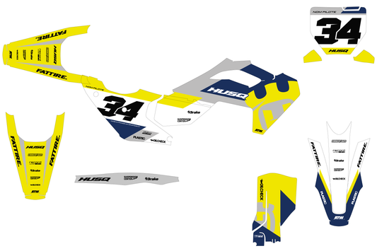 Kit déco Husqvarna 450 FS - HQSM001 Jaune
