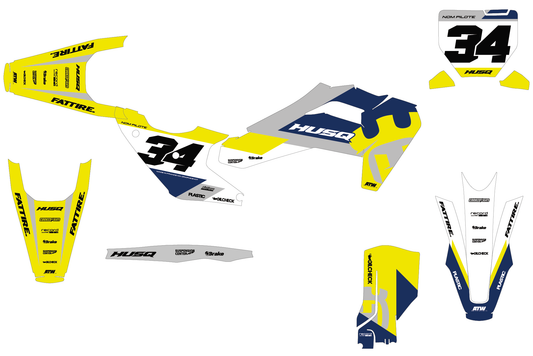 Kit de adhesivos Husqvarna FC/TC/FE/TE - HQMX001 Amarillo