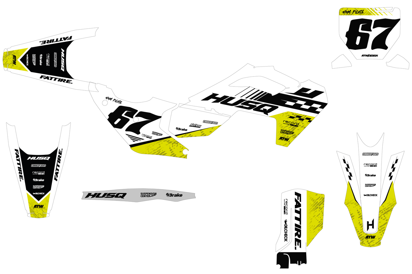 Kit déco Husqvarna FC/TC/FE/TE - HQMX004 Jaune