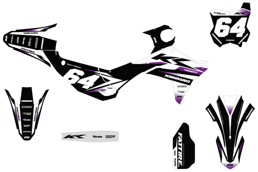 Kit déco Kawasaki KX-F - KWMX009 Noir