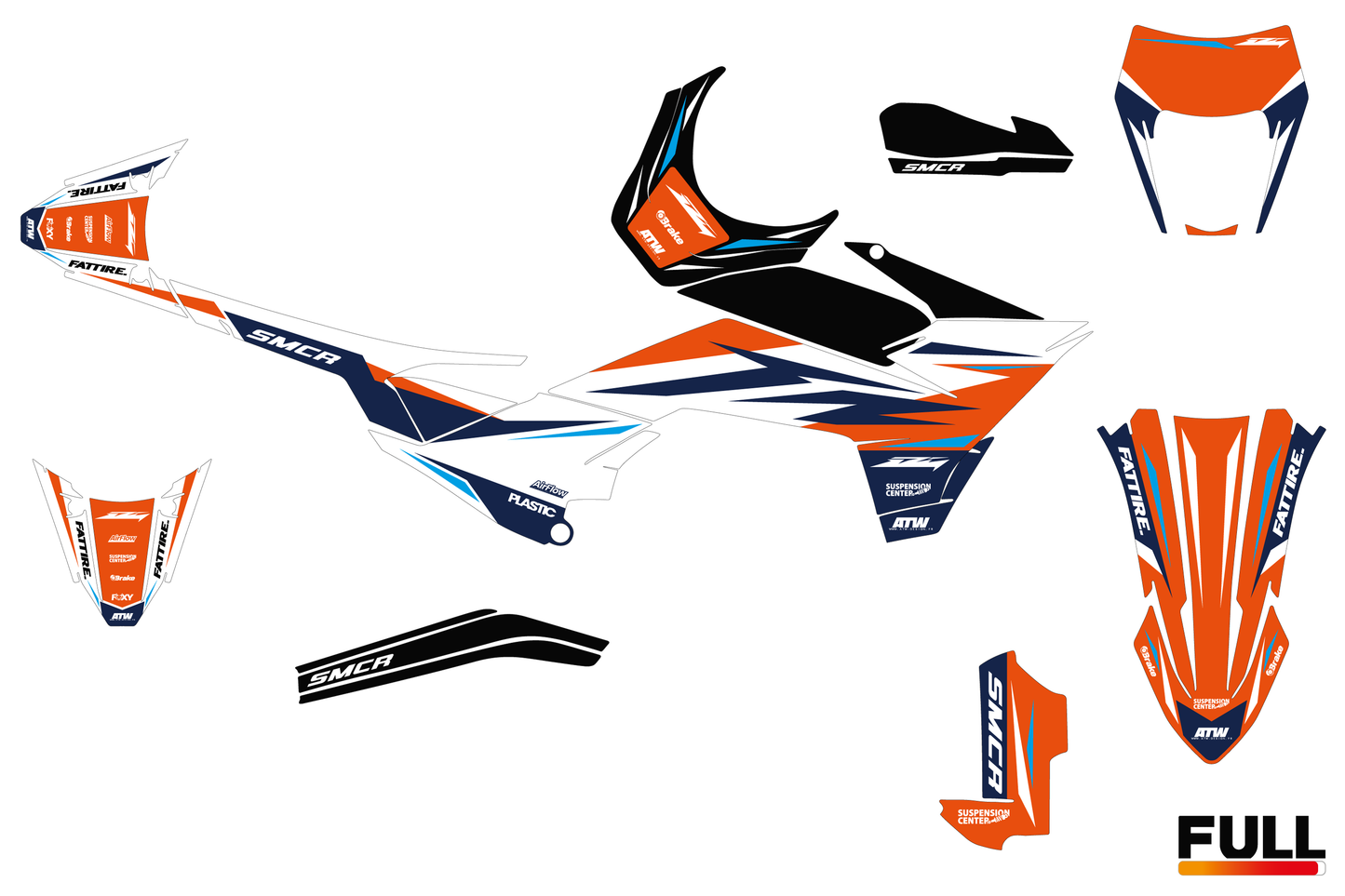 KTM 50 SX motocross graphics kit - Cutz Orange