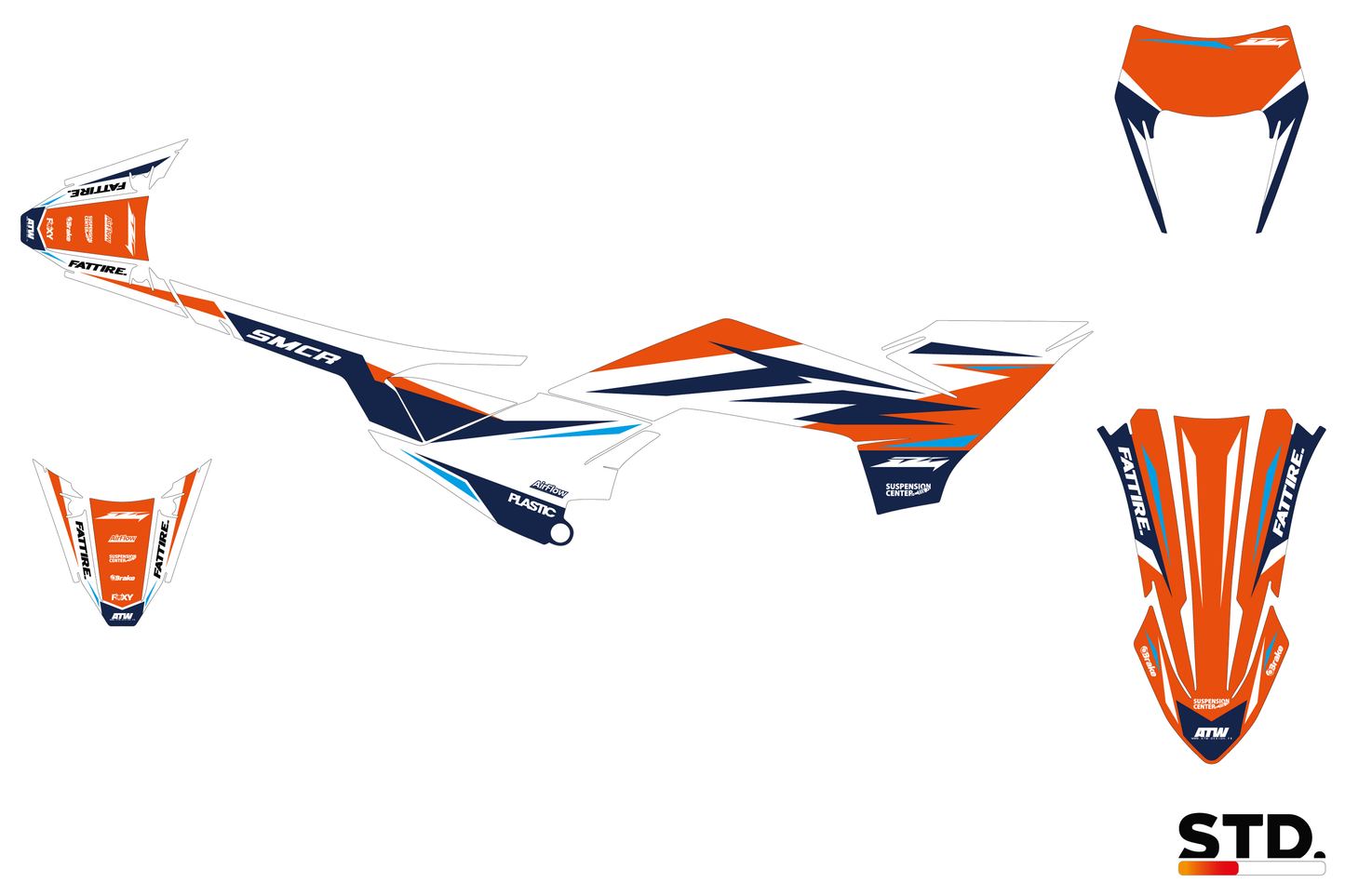 Kit déco moto KTM 125-390 SMC-R - Race Blanc