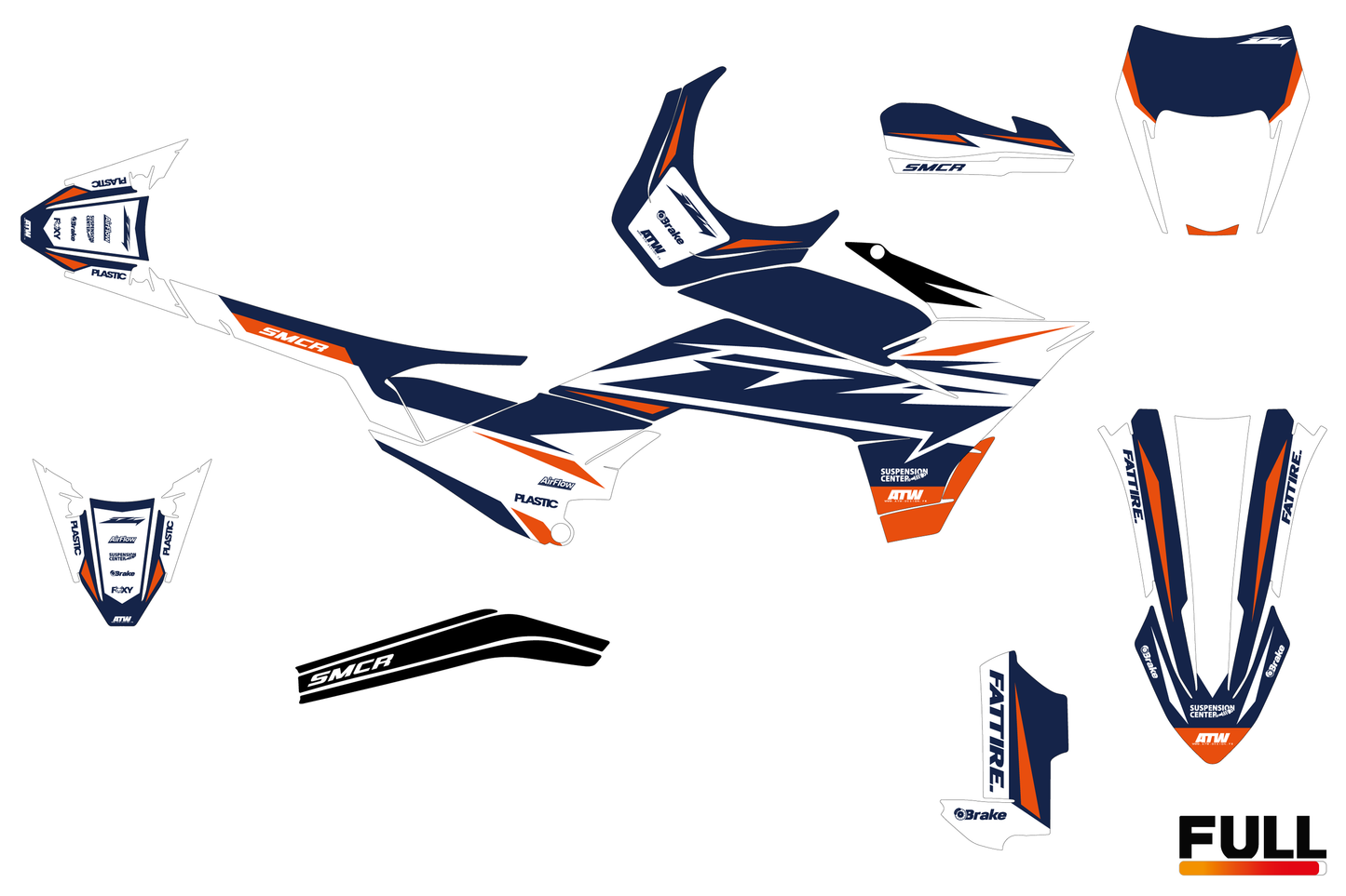 KTM 50 SX motocross graphics kit - Cutz Orange