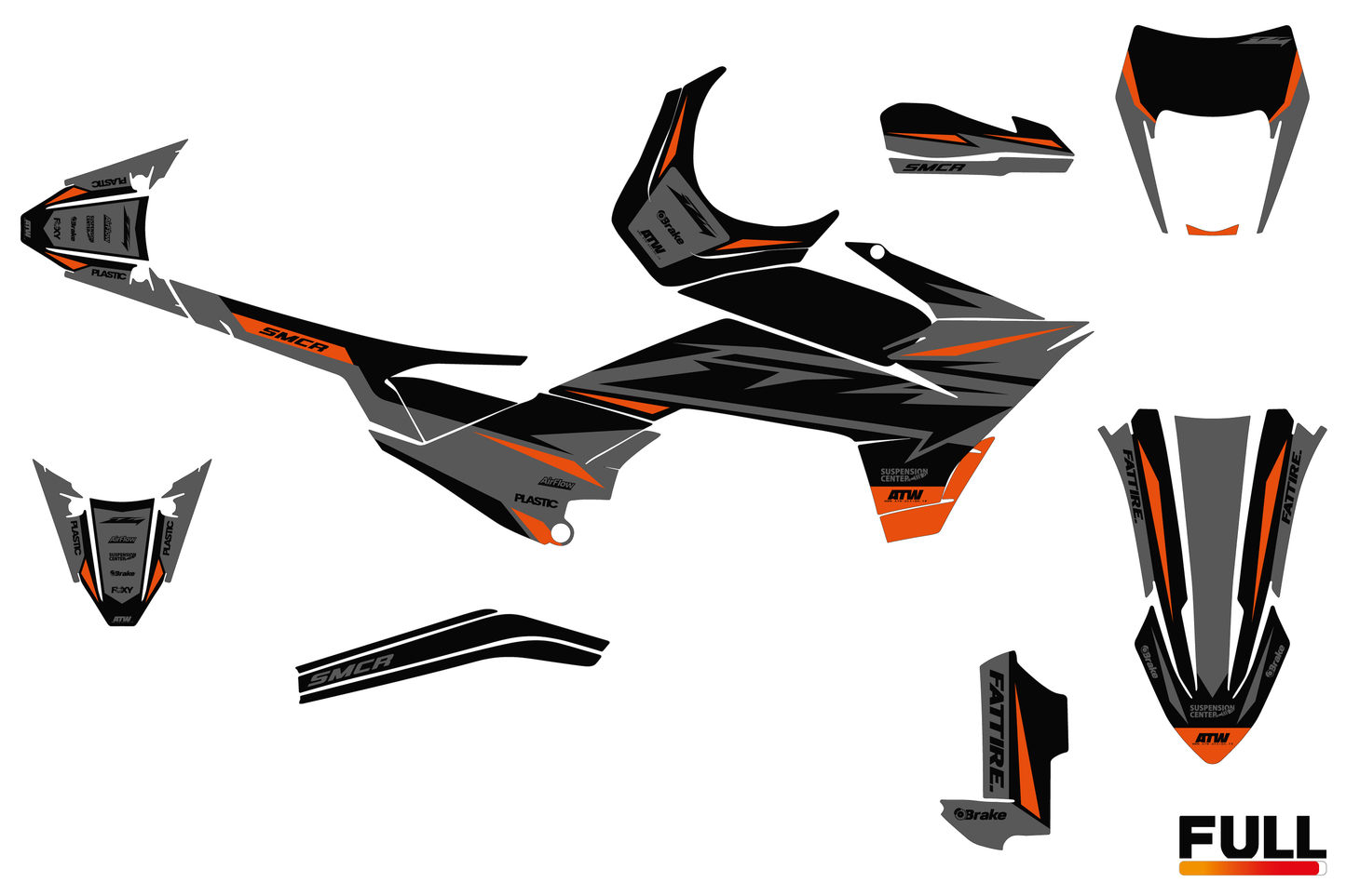KTM 50 SX motocross graphics kit - Cutz Orange
