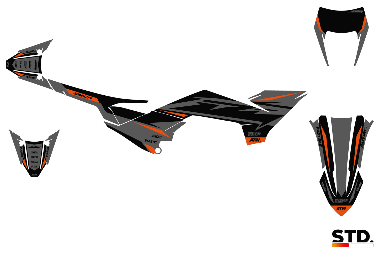 Kit déco moto KTM 125-390 SMC-R - Spike Noir