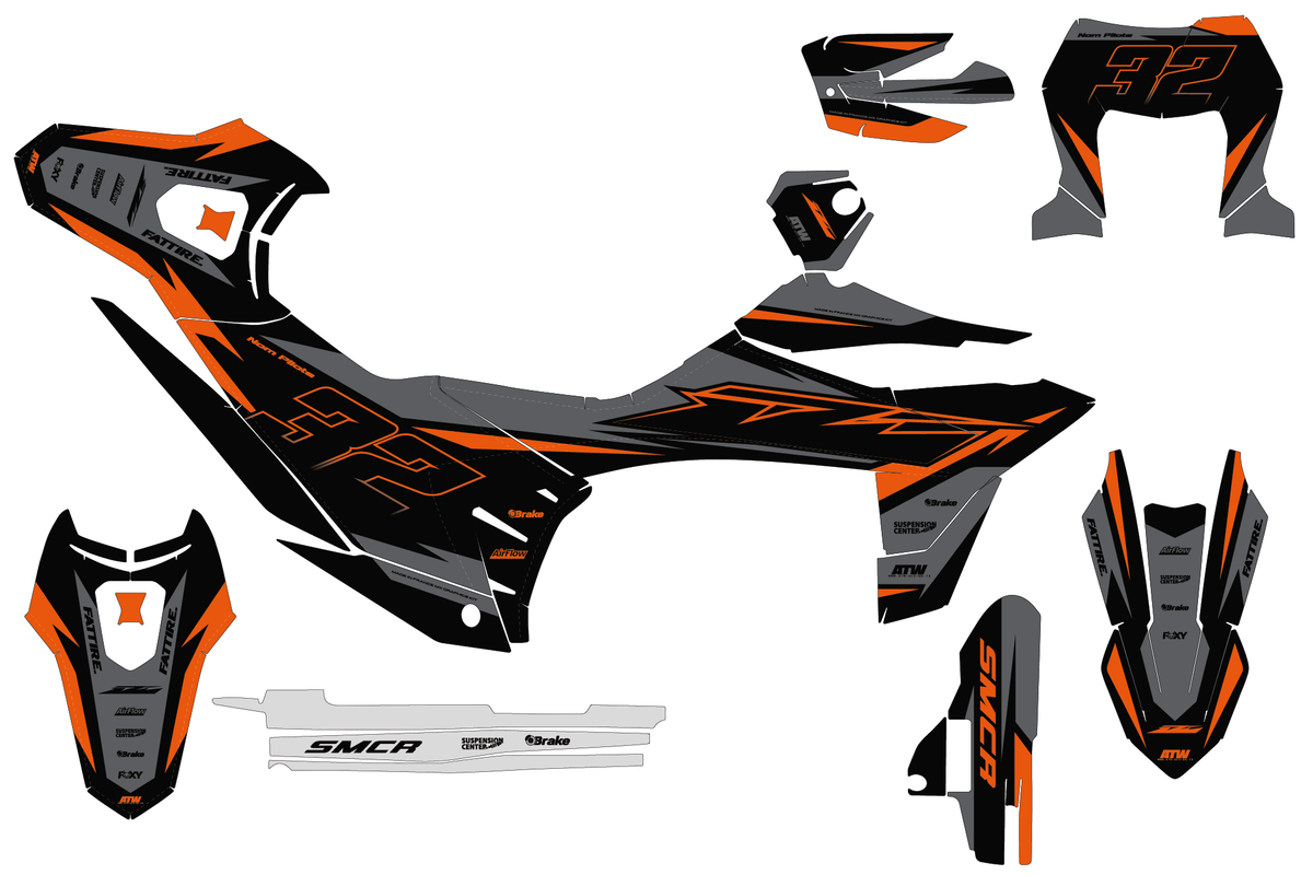 Kit déco KTM 690 SMC-R - KTSMR005 Orange