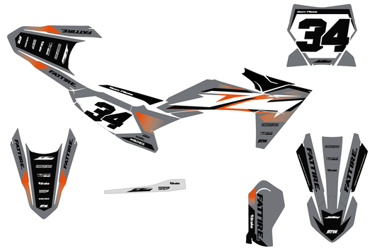 Kit déco KTM SX 50/65/85 & SX-E 3/5 - KTMMX003 Gris