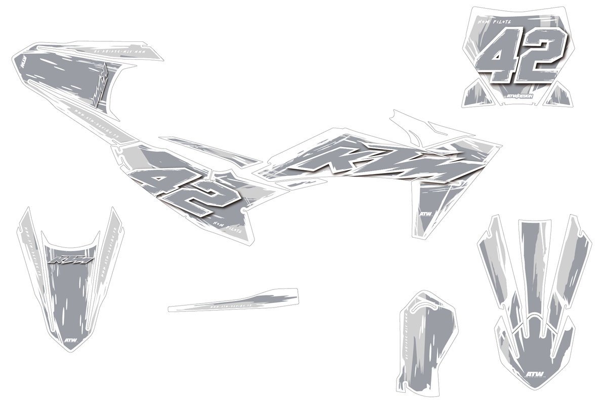Kit déco KTM SX 50/65/85 & SX-E 3/5 - KTMMX006 Blanc