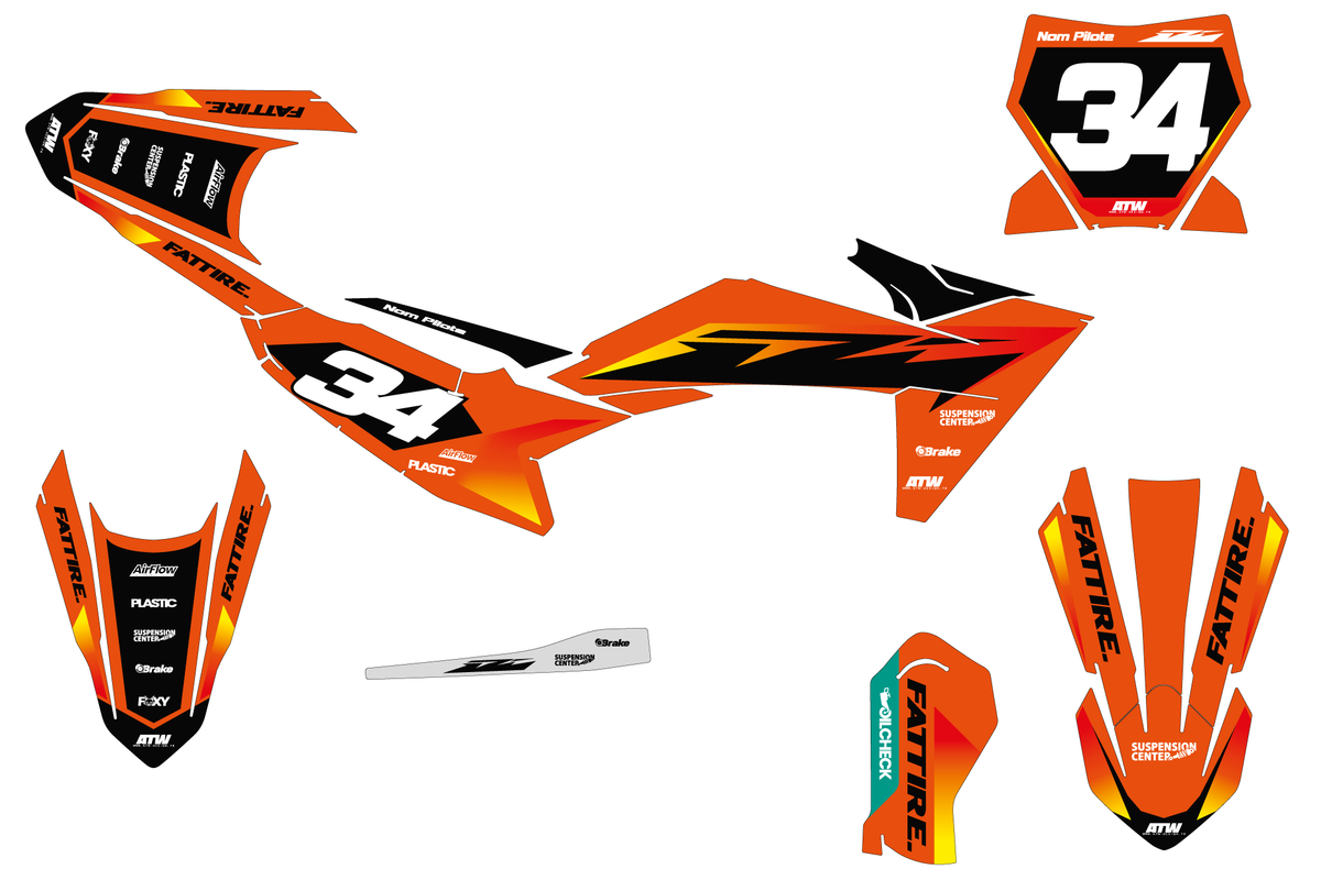 Kit déco KTM SX 50/65/85 & SX-E 3/5 - KTMMX008 Orange