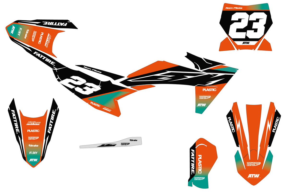 Kit déco KTM SX 50/65/85 & SX-E 3/5 - KTMMX010 Teal