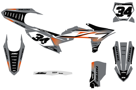 Kit déco KTM SX/EXC - KTMX003 Gris