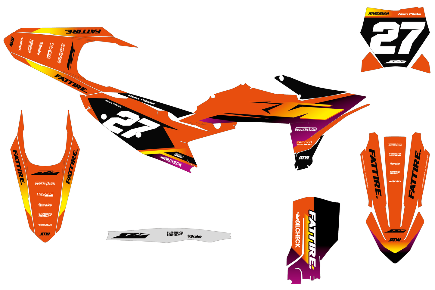 Kit déco KTM SX/EXC - KTMX004 Orange