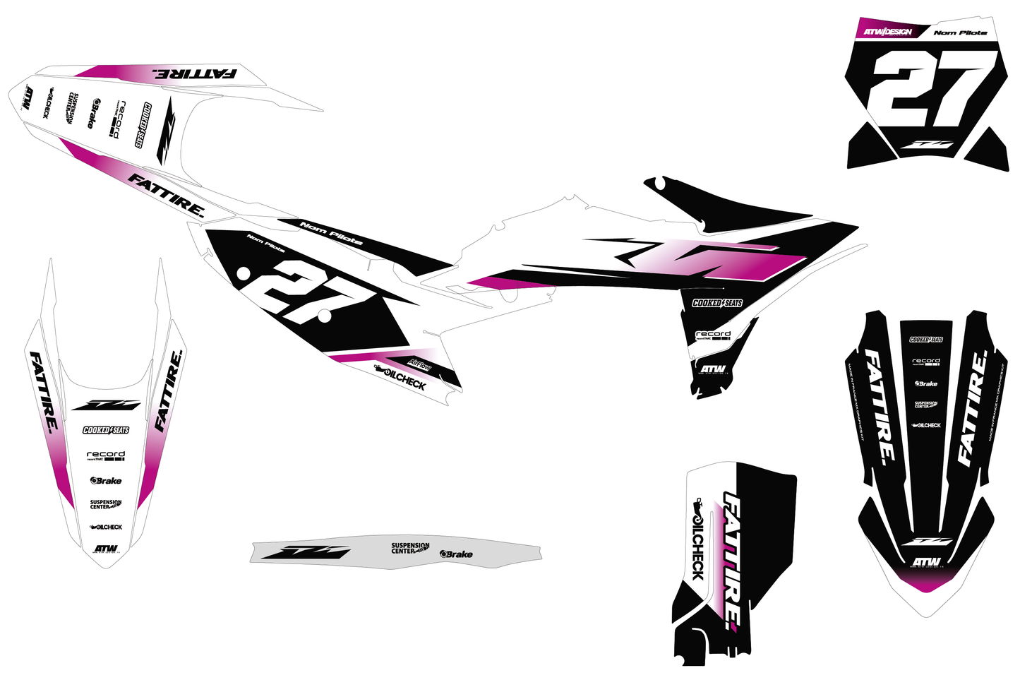 Kit déco KTM SX/EXC - KTMX004 Rose
