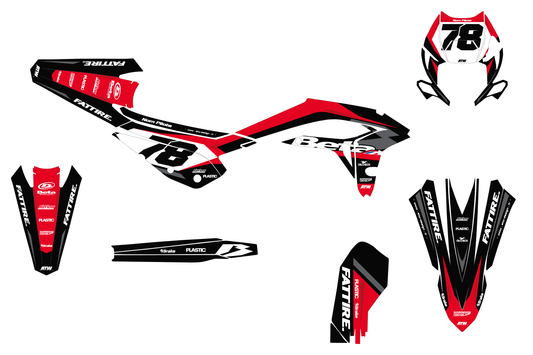 Kit déco motocross Beta XTRAINER - Flow Noir