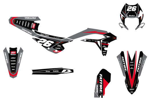 Kit déco motocross Beta XTRAINER - Volt Gris