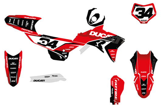 Kit déco motocross Ducati 450 Desmo - KDS001 Rouge