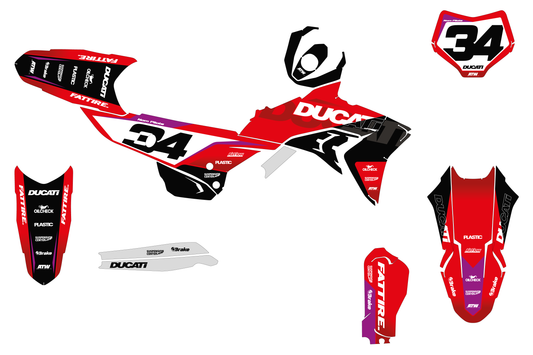 Kit déco motocross Ducati 450 Desmo - KDS001 Violet