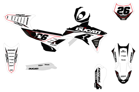 Kit déco motocross Ducati 450 Desmo - KDS002 Blanc
